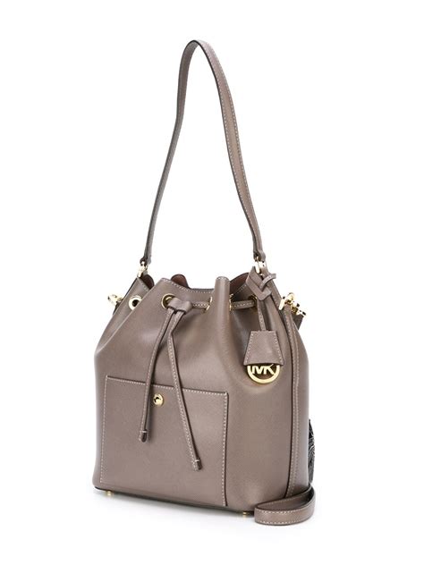 michael kors grey bucket bag|Michael Kors bucket bag small.